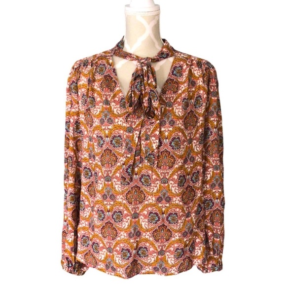 Anthropologie Tops - 💕 Anthropologie Long Sleeve Blouse With Neck Tie